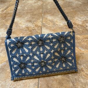 Brighton Blue Floral Cutout Clutch